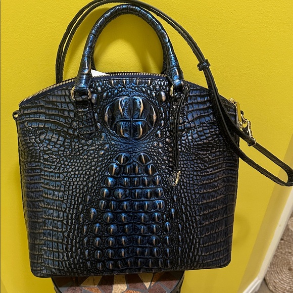 Brahmin Handbags - Brahmin Black Croc-Embossed Top-Handle Satchel